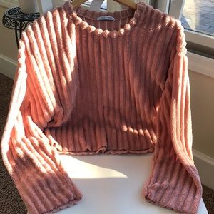 Zara Trafaluc soft blush long sleeve top